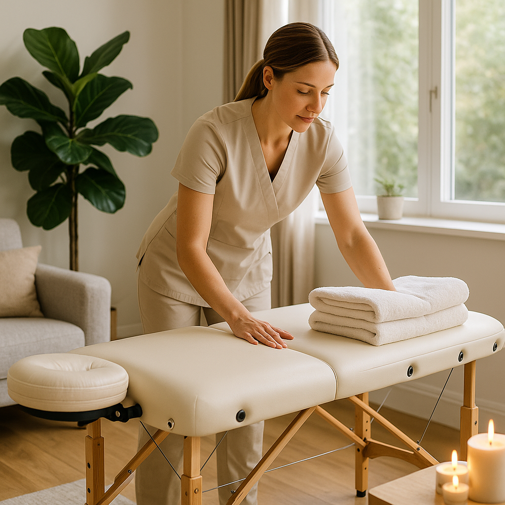 Professional home massage therapy session
